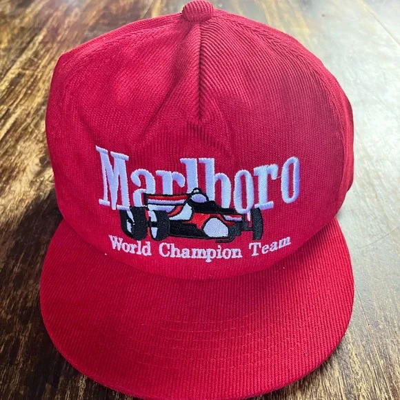 Accessories | Marlboro Racing Corduroy Embroidered Snap Back